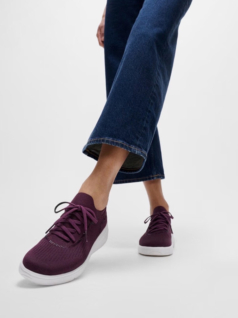 Fitflop Plum Knit Lace-Up Sneakers Sz 10 NIB